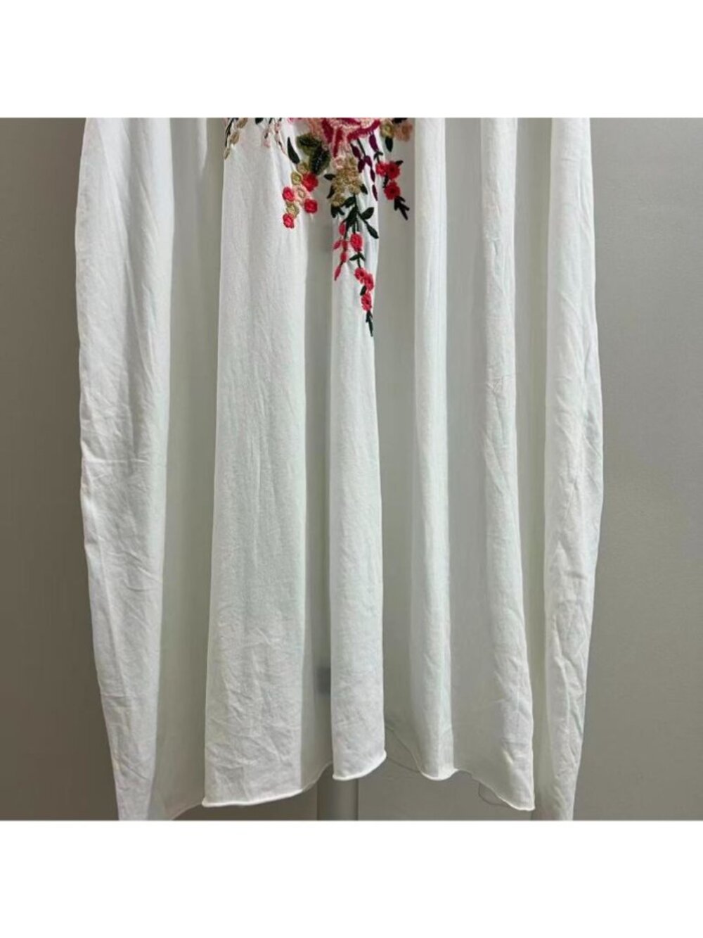 NWOT Johnny Was Cotton Embroidered Boho Floral V-Neck Mini Dress White Size 1X - Picture 11 of 16
